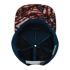 **ADULT** Color Vibes Hat - Flat Bill - Silk Flag - Dark Red / White / Navy - Laser Mesh