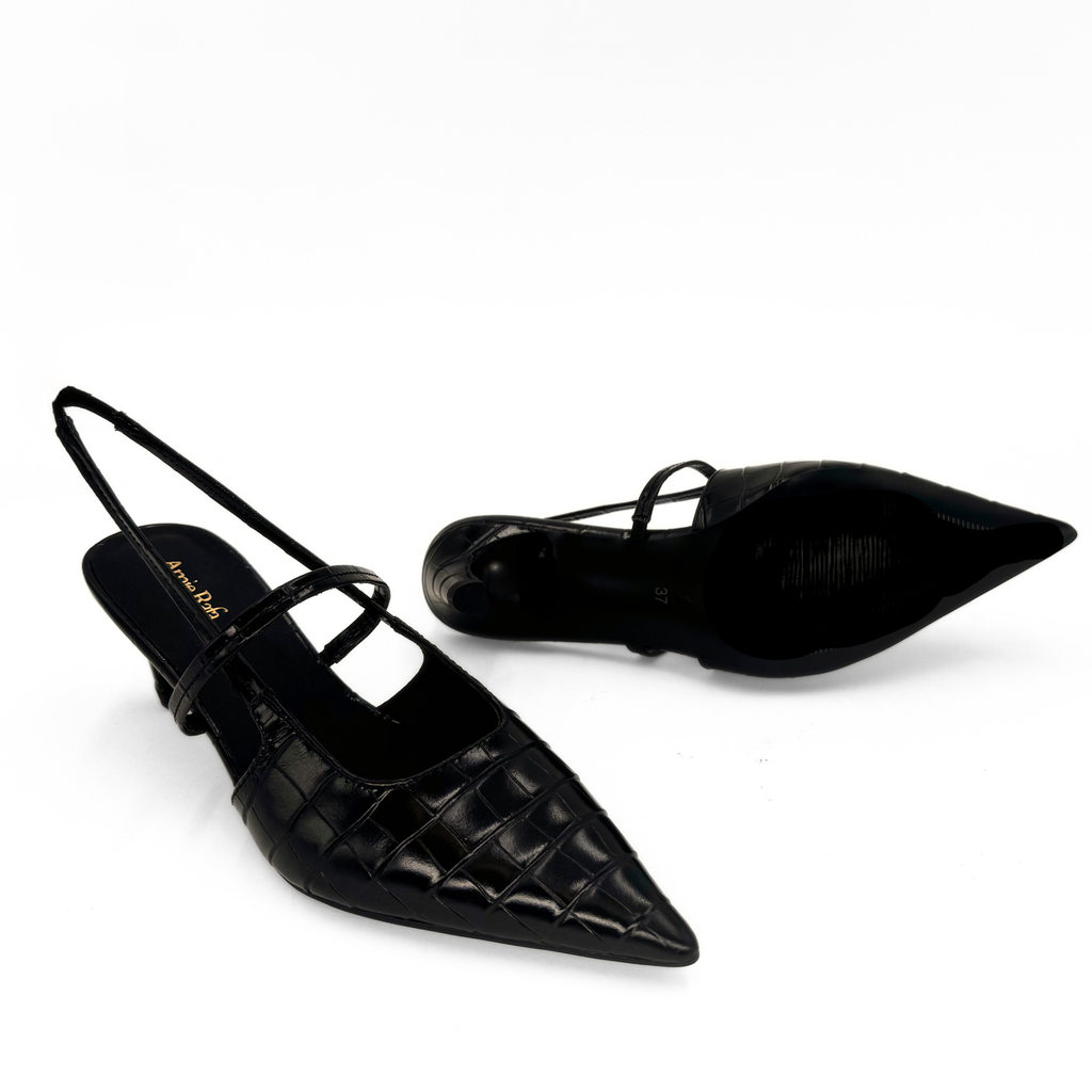 Connie Embossed Crocodile Heels