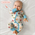 Construction Vehicles Custom Name Bamboo Convertible Zippy