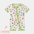 Construction Vehicles Custom Name Bamboo Shorty Zippy