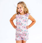 Golden Blooms - Bamboo Flutter Sleeve & Shorts Lounge Set