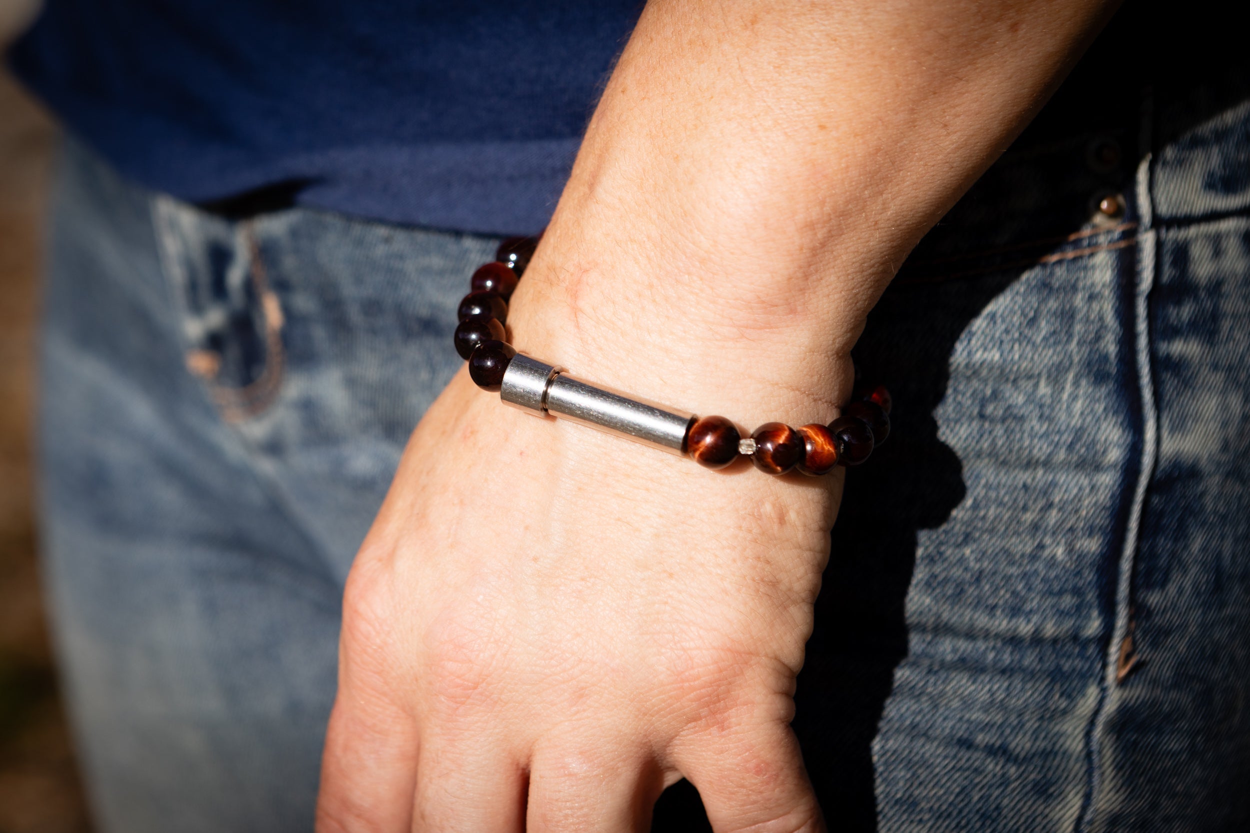 Red Tiger Eye Bracelet for Hair Fur or Ash
