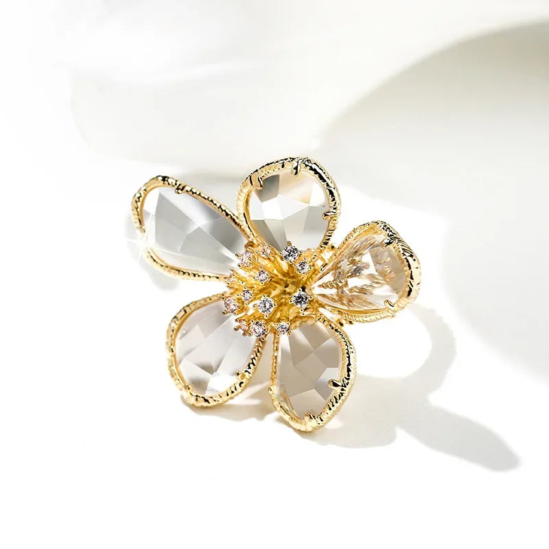 MyClosetAid Crystal Swarovski Ring Flower Design
