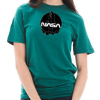 NASA Cartoon Rocket Designed Short Sleeve Cotton Jersey T-Shirt