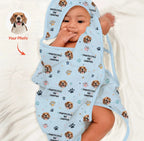 Custom Dog Pattern Hooded Bamboo Towel Set