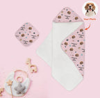 Custom Dog Pattern Hooded Bamboo Towel Set