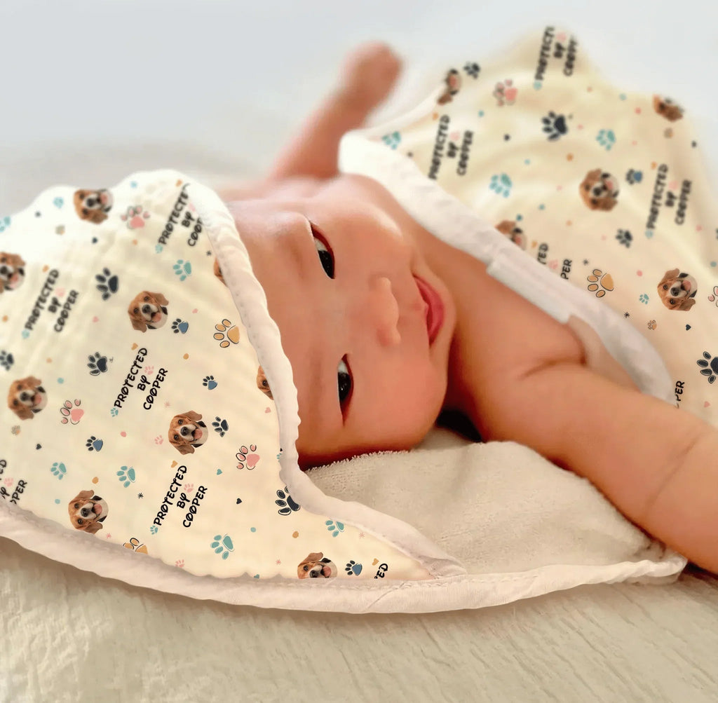 Custom Dog Pattern Hooded Bamboo Towel Set