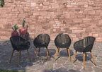 Nassau Chairs Resin and Wood - 4 Piece