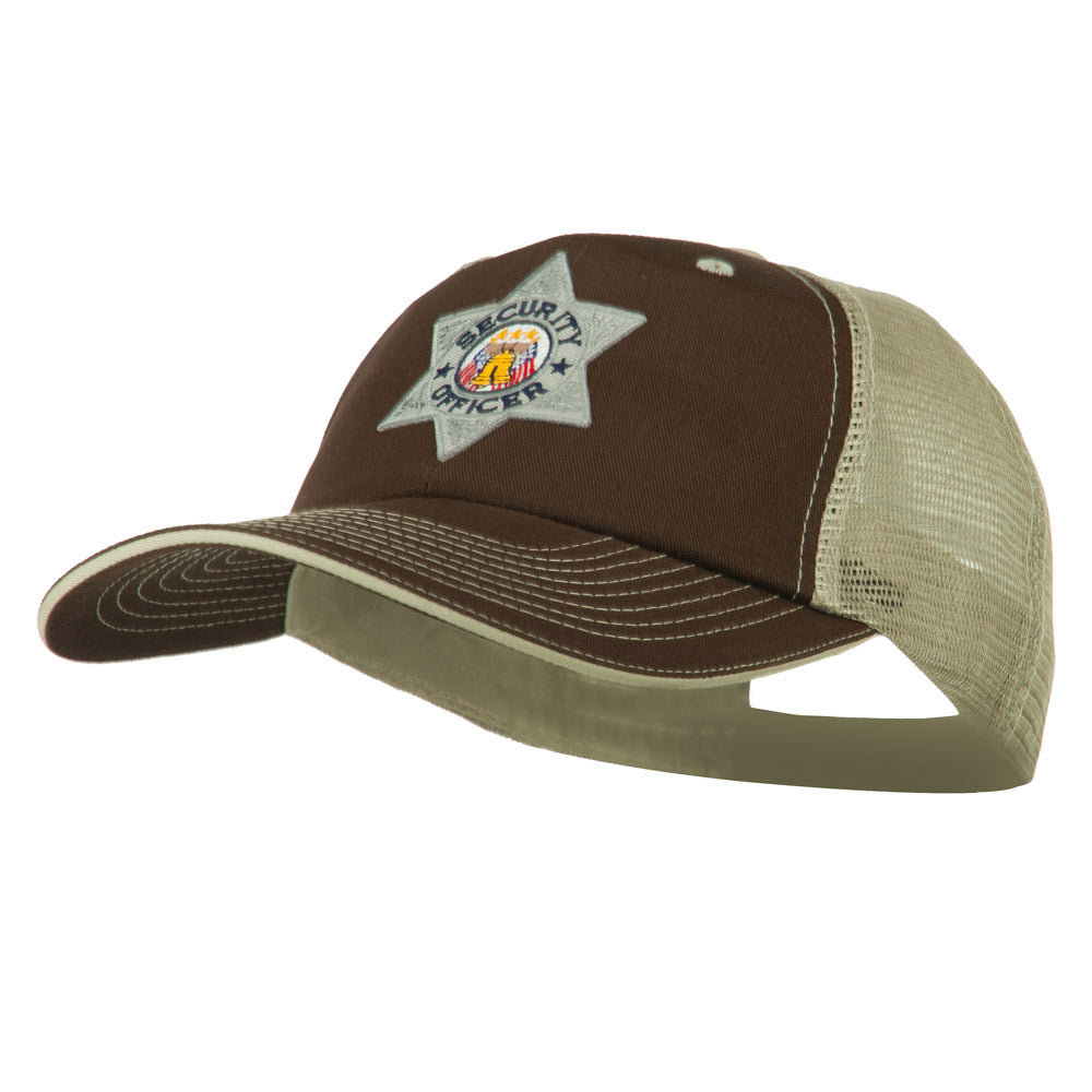 USA Security Officer Patched Big Size Washed Mesh Cap