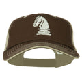 Chess Knight Embroidered Big Size Washed Mesh Cap