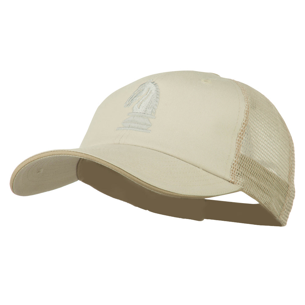 Chess Knight Embroidered Big Size Washed Mesh Cap
