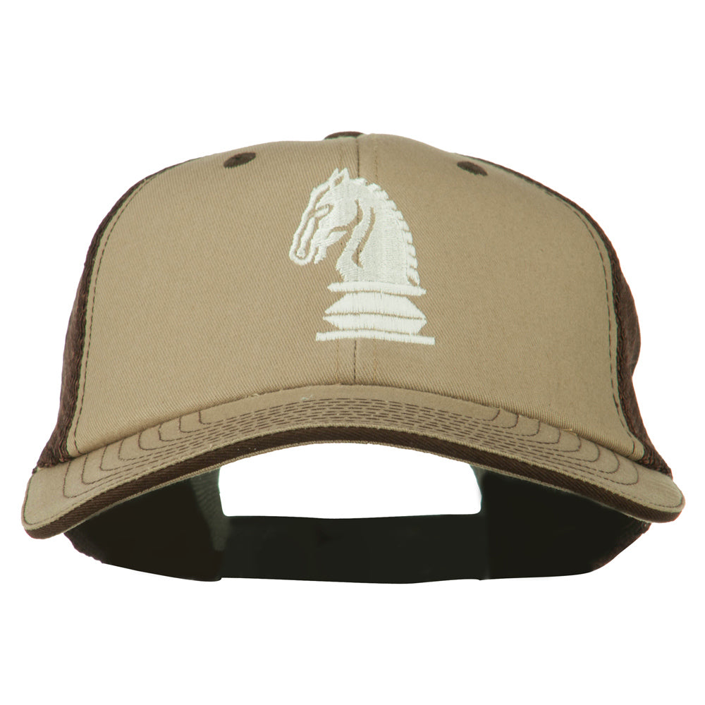 Chess Knight Embroidered Big Size Washed Mesh Cap