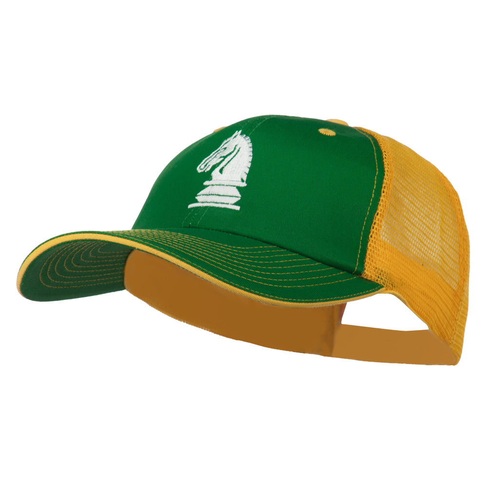 Chess Knight Embroidered Big Size Washed Mesh Cap