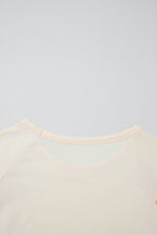 White Colorblock Short Sleeve Round Neck T-Shirt