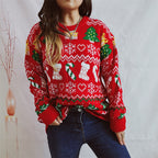 Women’s Stylish Loose Round Neck Long-Sleeved Sweater