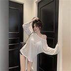 Loose-fitting UV-protective Ice-silk Long-sleeve T-shirt For Sun Protection