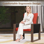 Outdoor 3 Piece Patio Furniture Set with Cushions