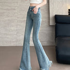 Retro Fleece Lined High Waisted Flare Pants