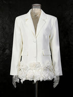 Women's Elegant 3D Floral Loose-Fit Blazer – Regular Length