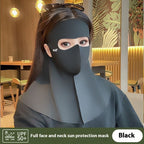 Summer Ice Silk Full Face Seamless Neck And Forehead Integrated Sun Mask