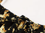 Floral Backless Bow-Tie Strappy Maxi Dress – Black & Blue, S–XXL