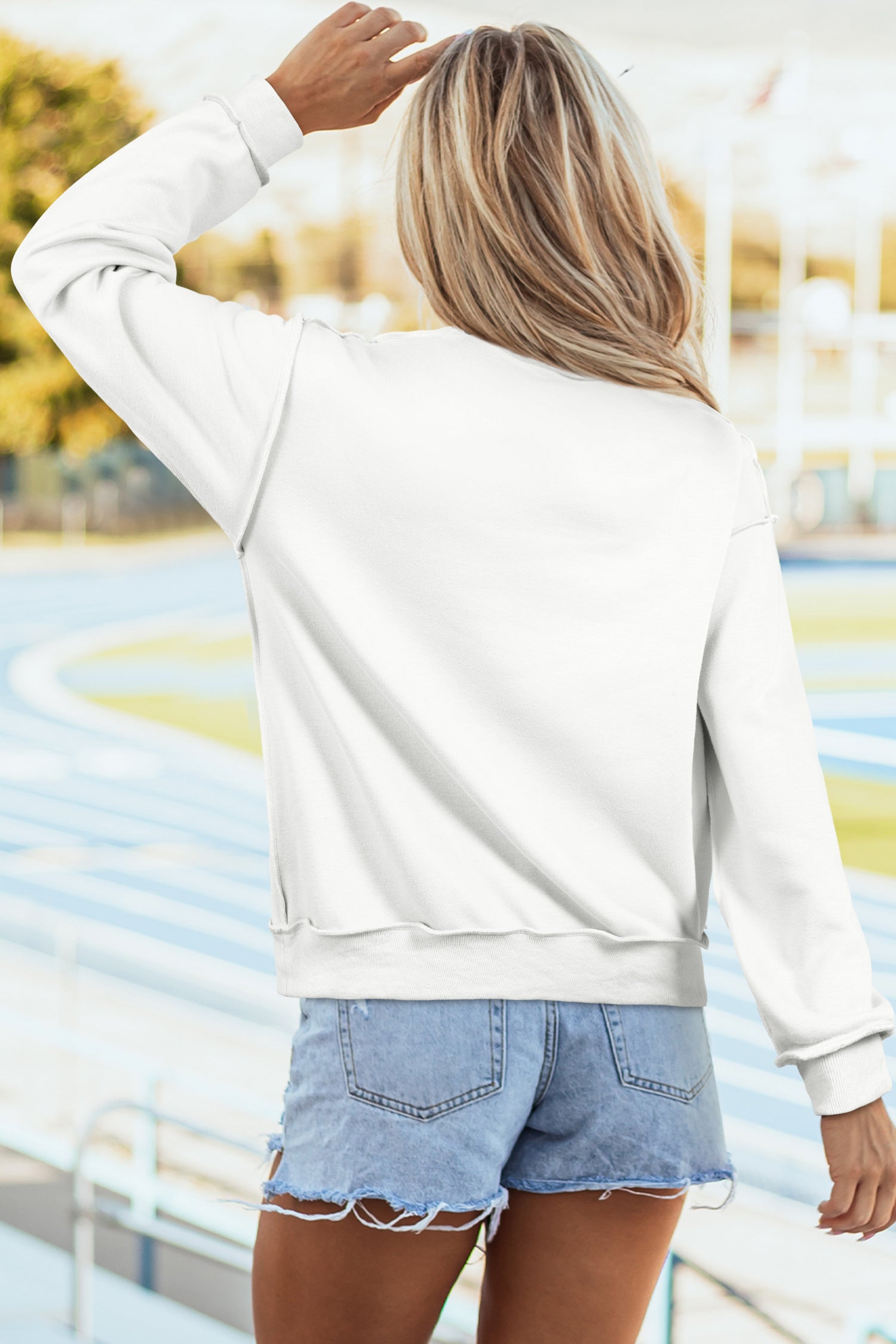 Racing Red Oversize Drop Shoulder Reversible Mock Neck Sweatshirt