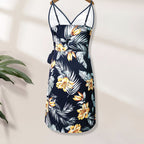 Ladies' Fashionable And Versatile Vacation Style Off Shoulder Lace Up Dress