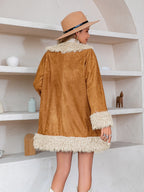 Fuzzy Open Front Long Sleeve Outerwear