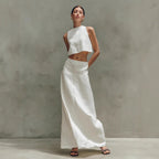 Women's Sleeveless Slimming Maxi Dress Two-Piece Set