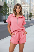 Women's Short Sleeve Top & Shorts Two-Piece Set – 5 Colors S–XXXL