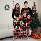 Cartoon Dinosaur Printed Black Pajamas Parent-child Suit