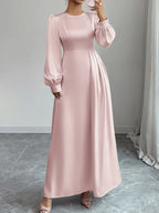 Satin Long Sleeve Maxi Dress