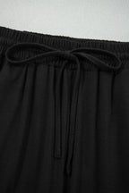 Black Contrast Trim Hooded Lounge Cardigan and Pants Set