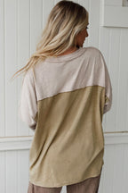 Green Flower Patched Exposed Seam Bracelet Sleeve Oversized T Shirt