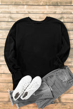 Sea Green Solid Fleece Lined Drop Shoulder High Low Sweatshirt