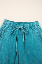 Wild Ginger  Mineral Wash Knot High Waist Raw Hem Pants