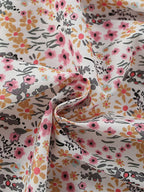 Children's Floral Print Button-Front Ruffle Sleeve Dress