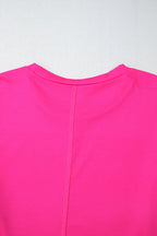 Light Blue Colorblock Drop Sleeve Round Neck Top