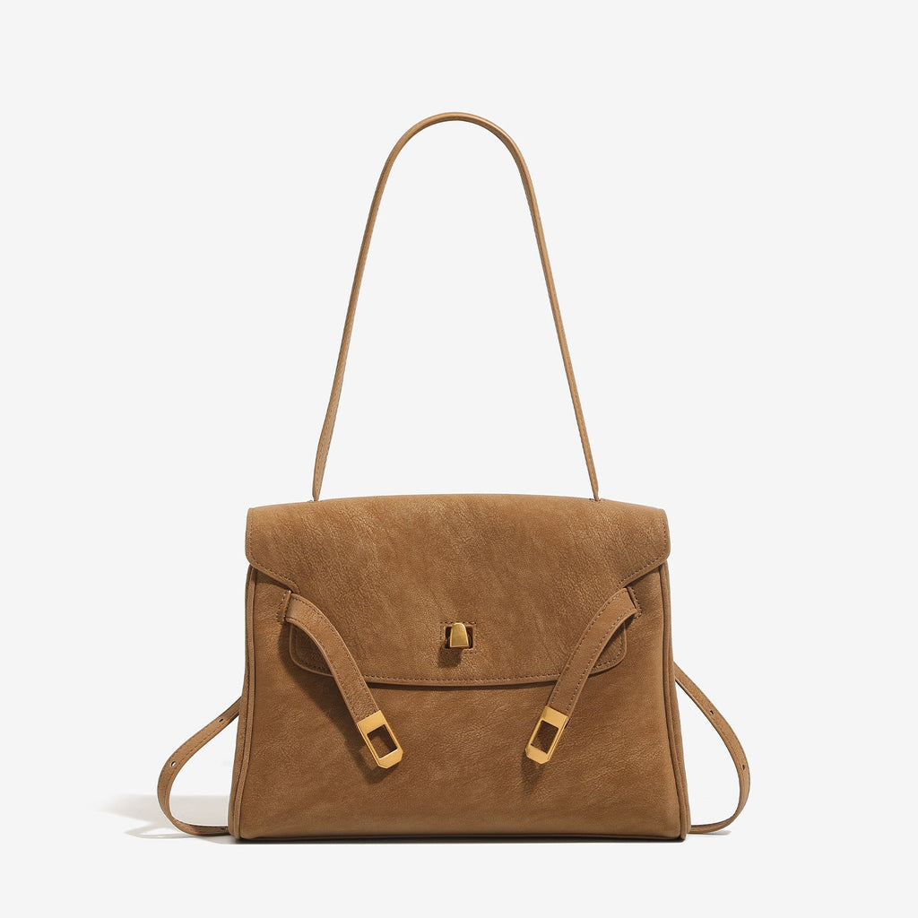 Retro Minimalist Genuine Leather Shoulder Bag