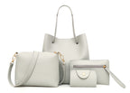 Fashionable Solid Color Mother-Daughter Bag Set (4 Pieces)