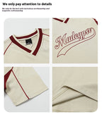 Short-sleeved Men's Summer Color Contrast Patchwork Loose T-shirt Couple Letters Top