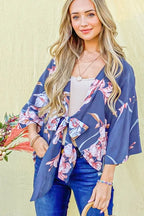 And The Why Front Tie Knot Floral Print Top