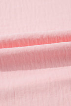 Pink Textured Half Sleeve V Neck Plus Size T Shirt with Chest Pocket