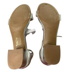 Dream Pairs Womens 8.5 Silver Open Toe 2.5" Block Heel Ankle Strap Sandal Shoes