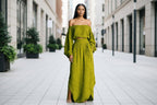 Off-Shoulder Top & Asymmetrical Maxi Skirt Set – Women's 2-Piece Outfit