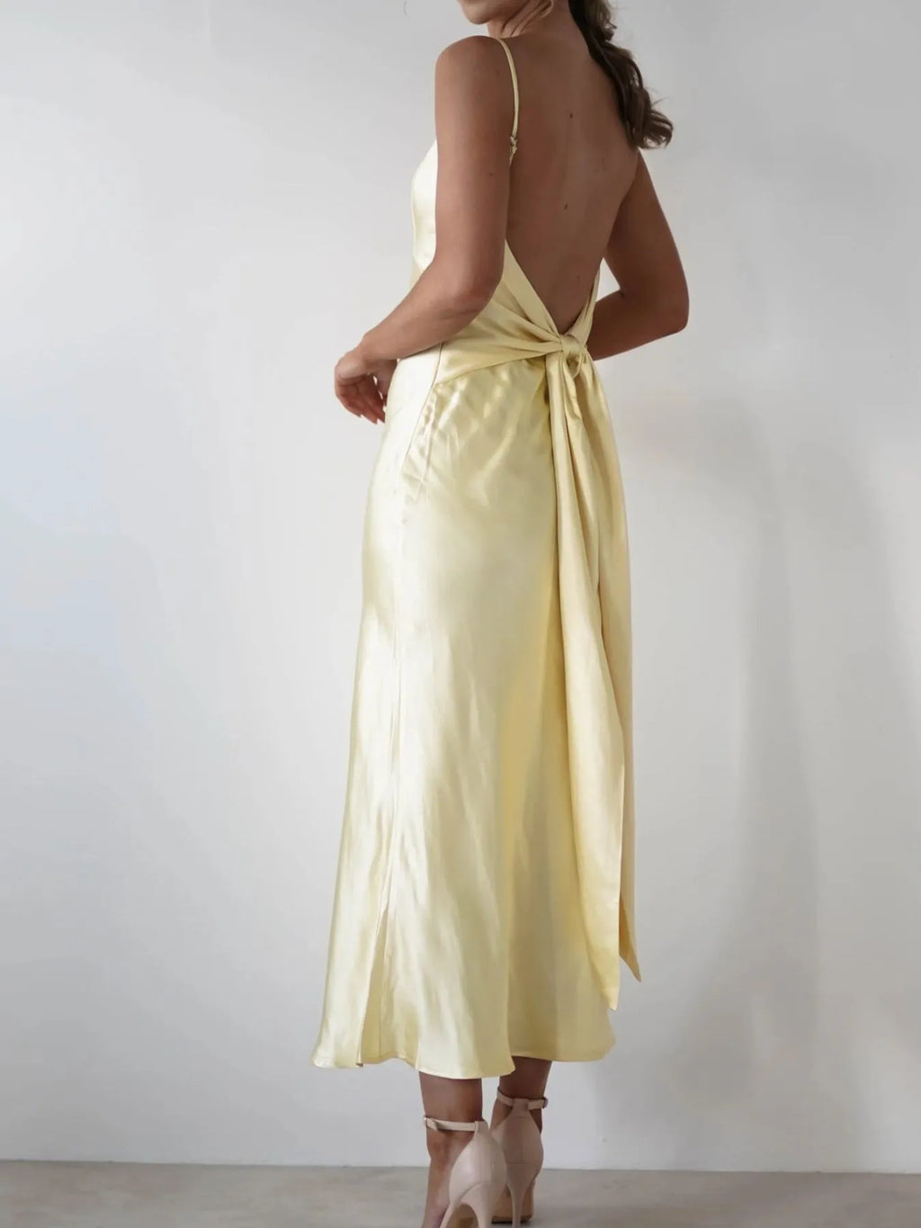 Satin Backless Cami Dress