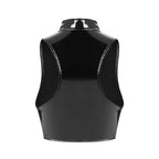 Sexy Women's Mirror Bright Leather Vest