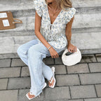 Blue Chiffon A-Line Skirt & Sleeveless Top Set