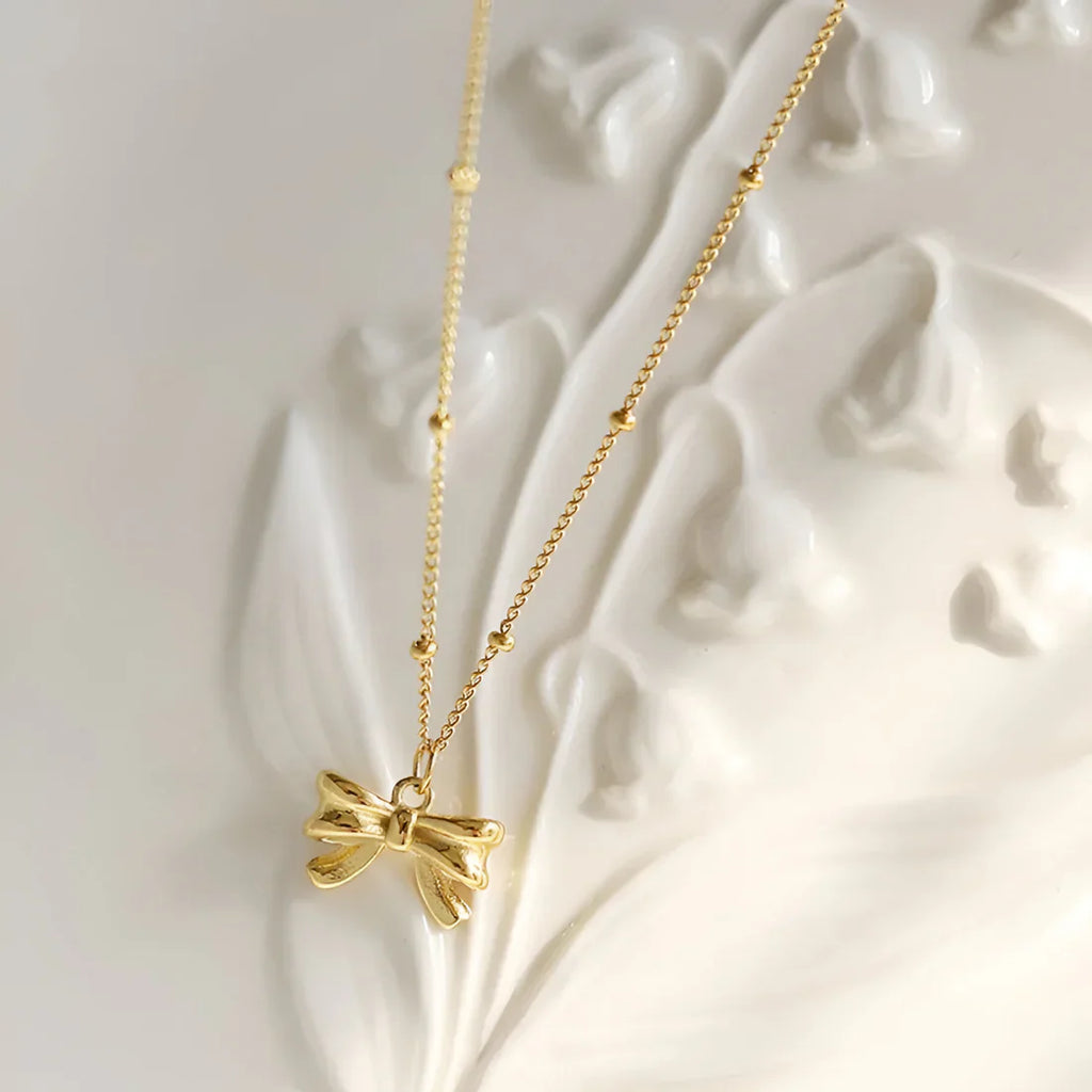 Dainty Bow Pendant Necklace - Sori Style