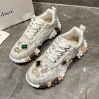 Luxury Designer Rhinestone Women's Casual Sports Shoes